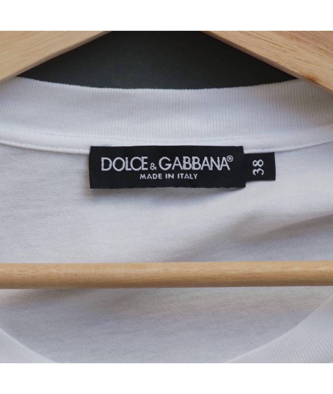 DOLCE&GABBANA Белая хлопковая футболка, фото 4