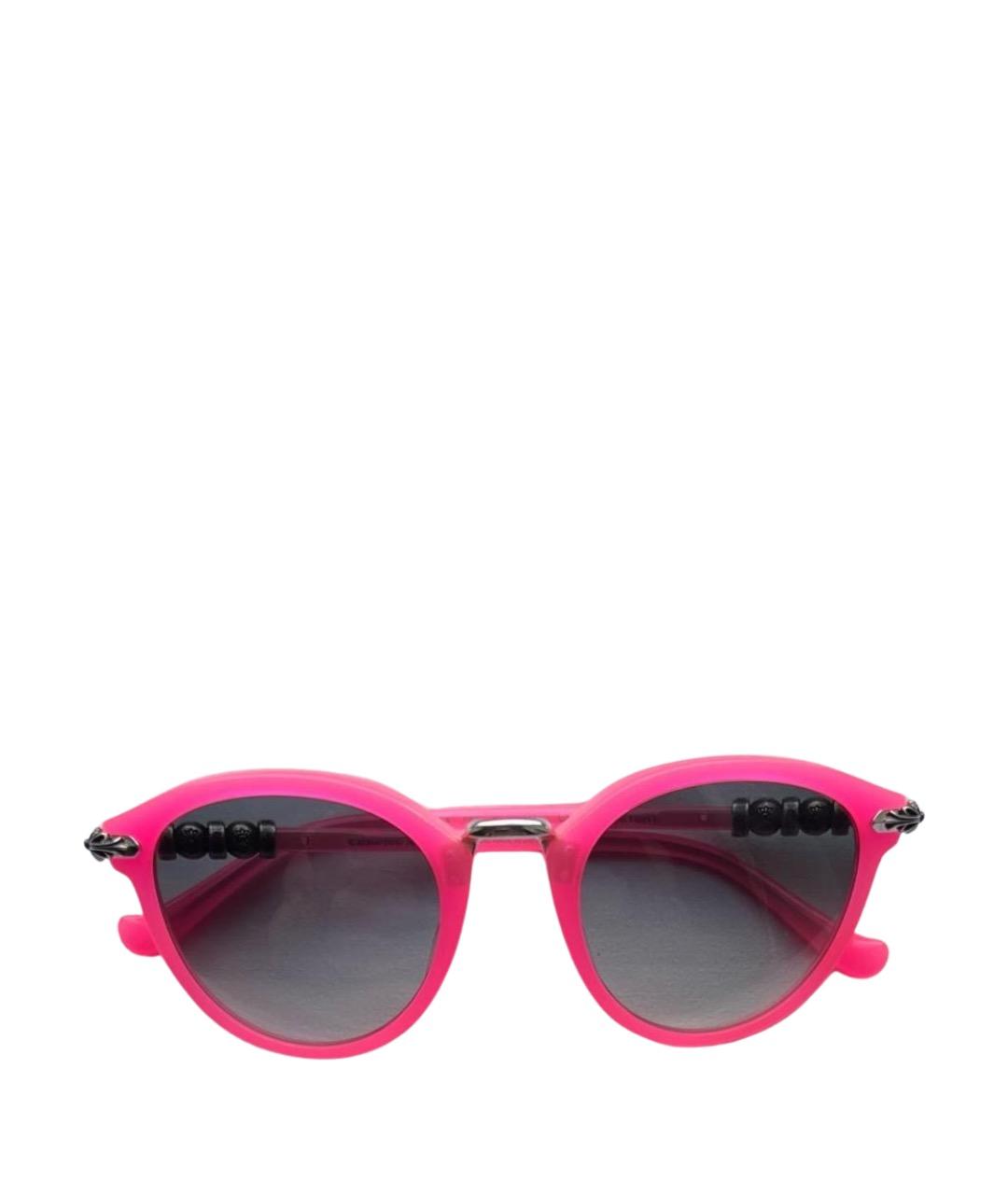 CHROME HEARTS Розовые пластиковые солнцезащитные очки, фото 1
