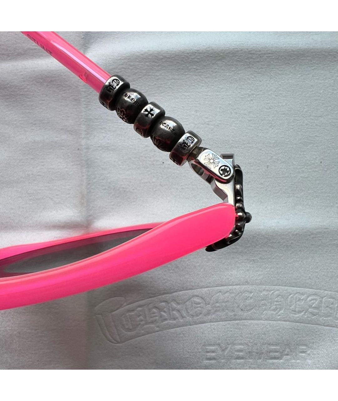 CHROME HEARTS Розовые пластиковые солнцезащитные очки, фото 5