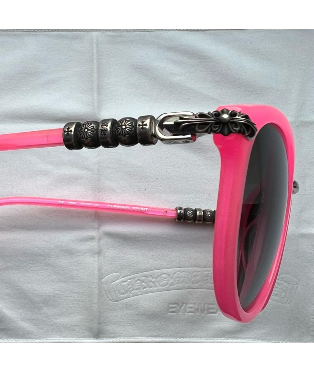 CHROME HEARTS Розовые пластиковые солнцезащитные очки, фото 3