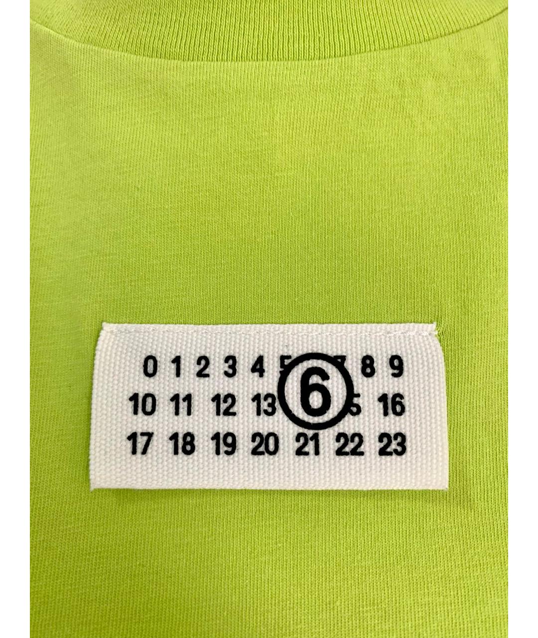 MAISON MARGIELA Салатовая хлопковая футболка, фото 4