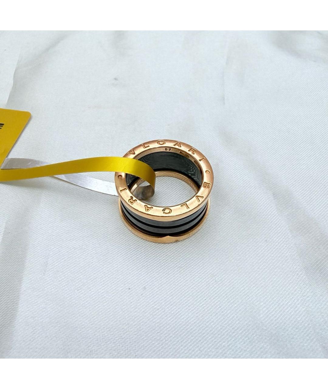BVLGARI Черное кольцо из розового золота, фото 2