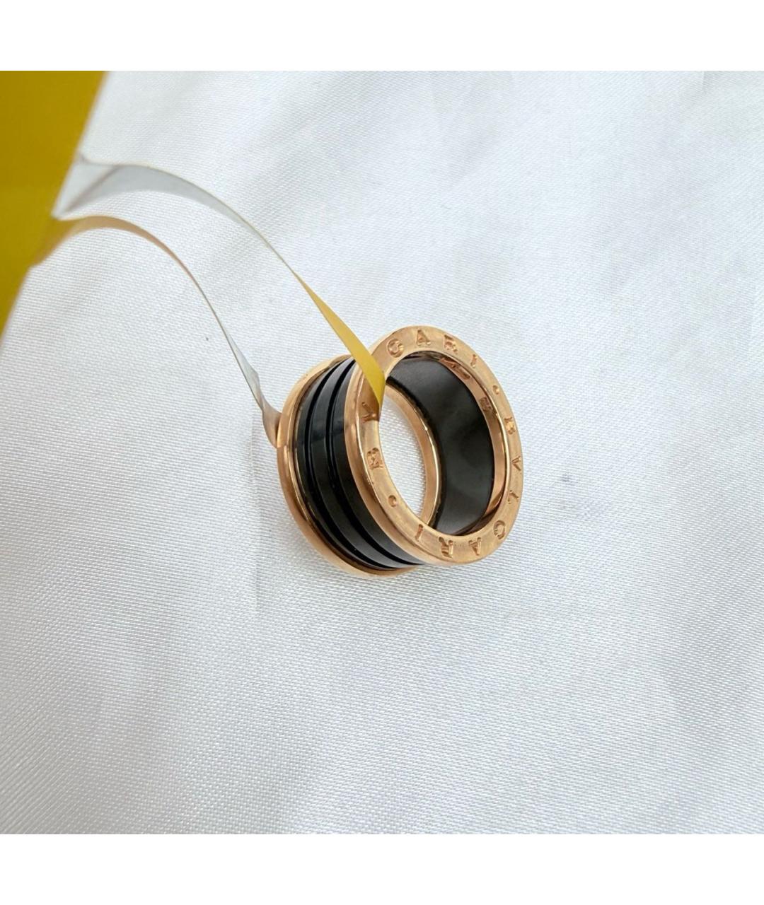 BVLGARI Черное кольцо из розового золота, фото 6