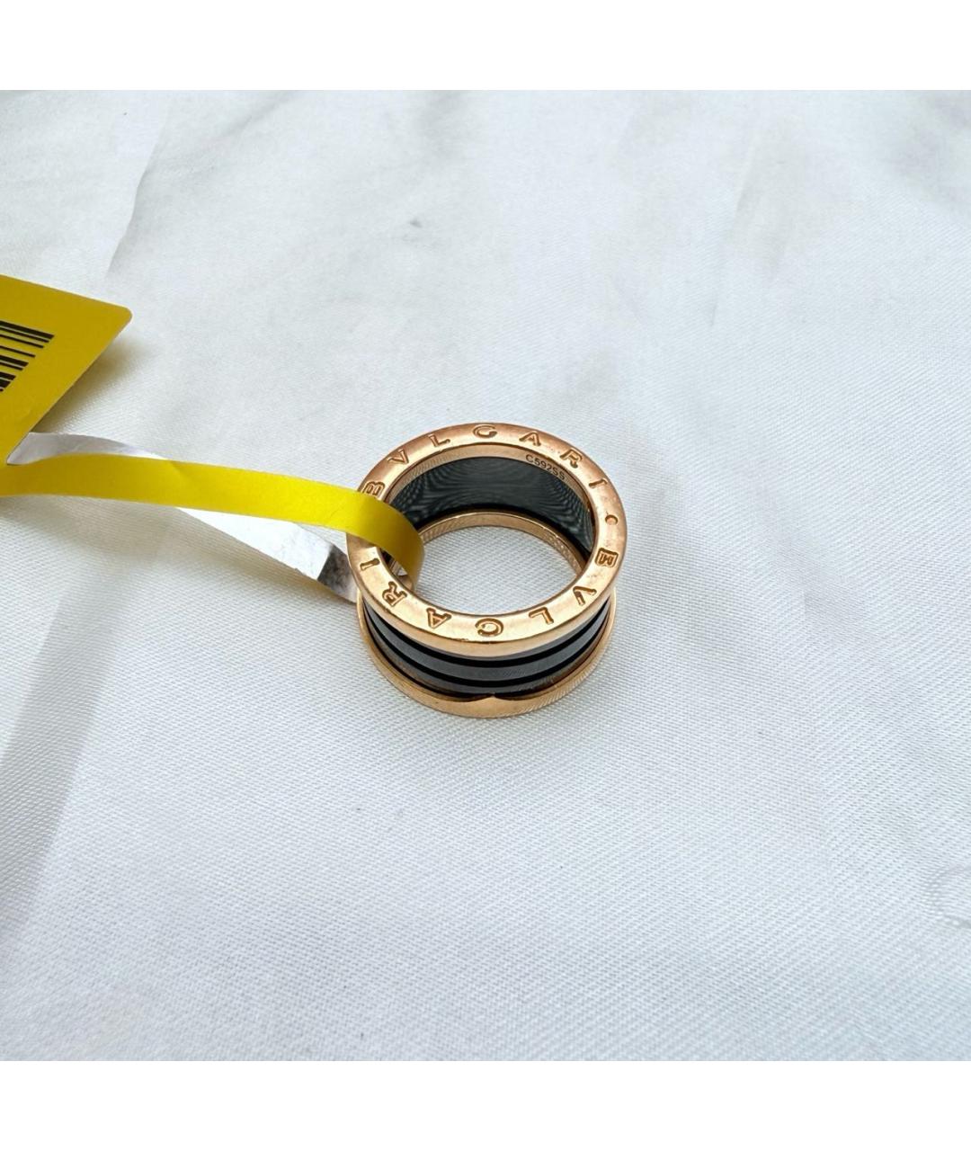 BVLGARI Черное кольцо из розового золота, фото 3