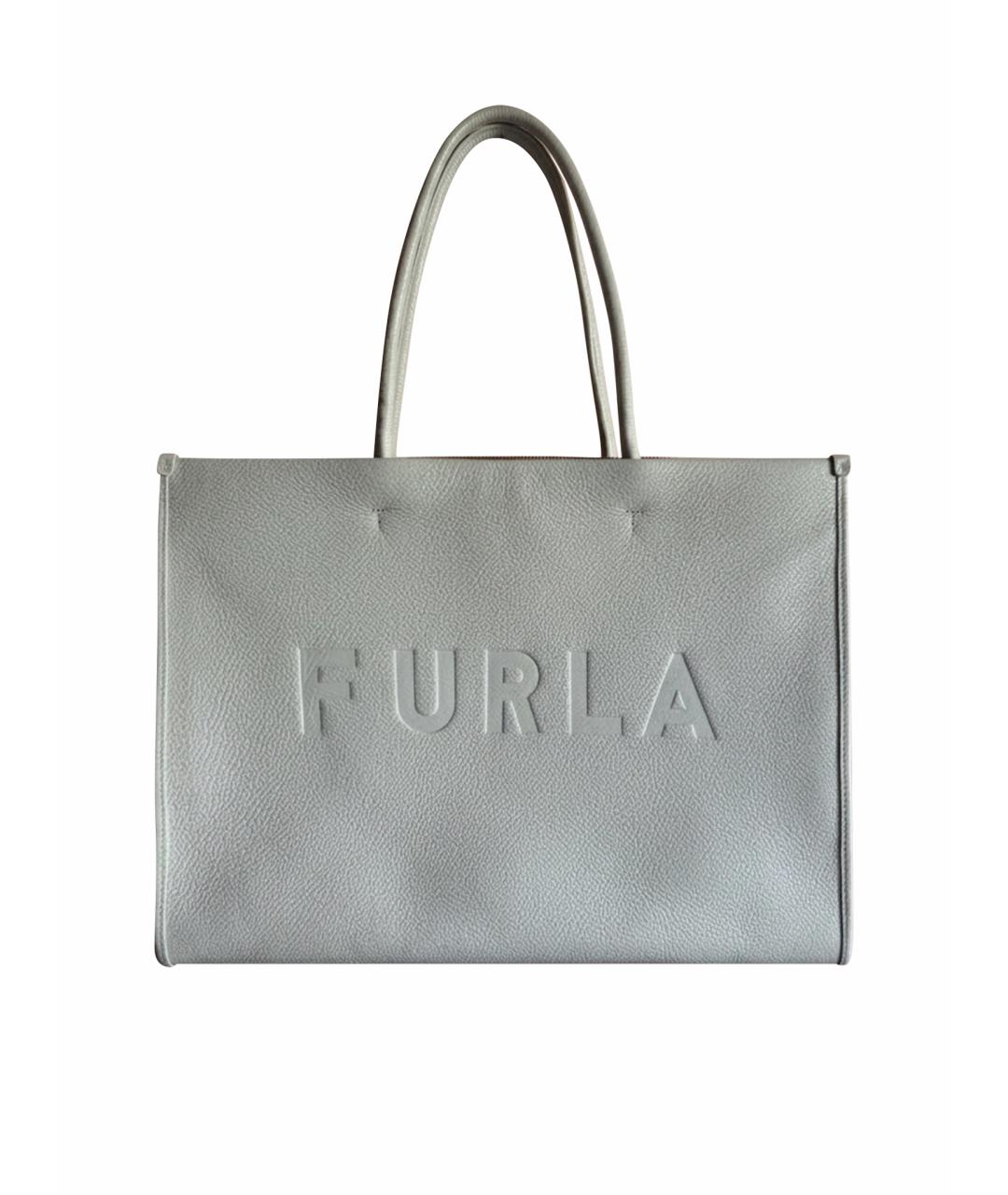FURLA Белая кожаная сумка тоут, фото 1