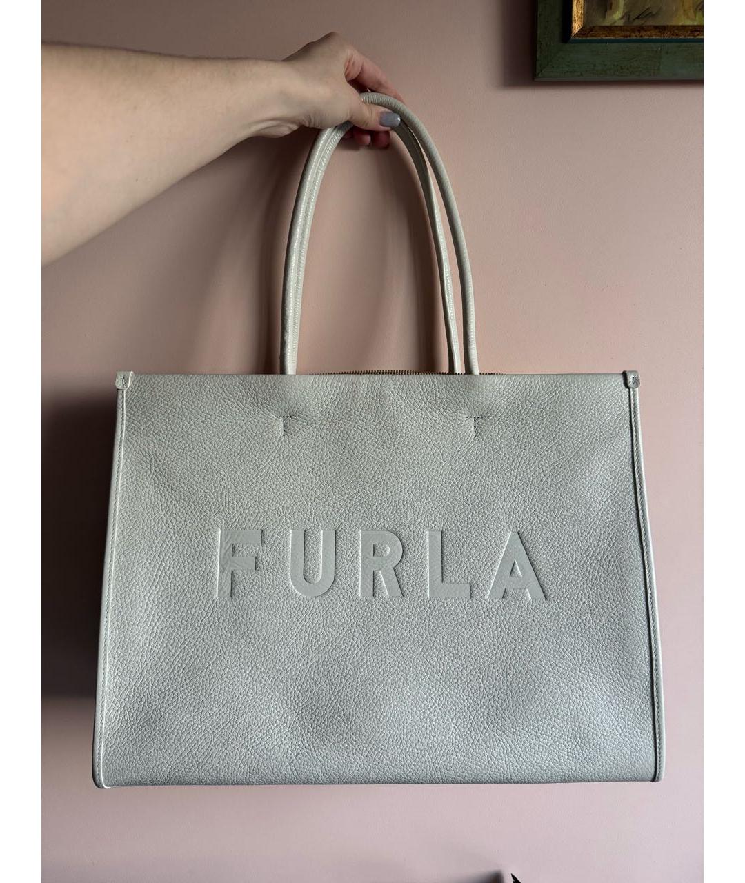 FURLA Белая кожаная сумка тоут, фото 5