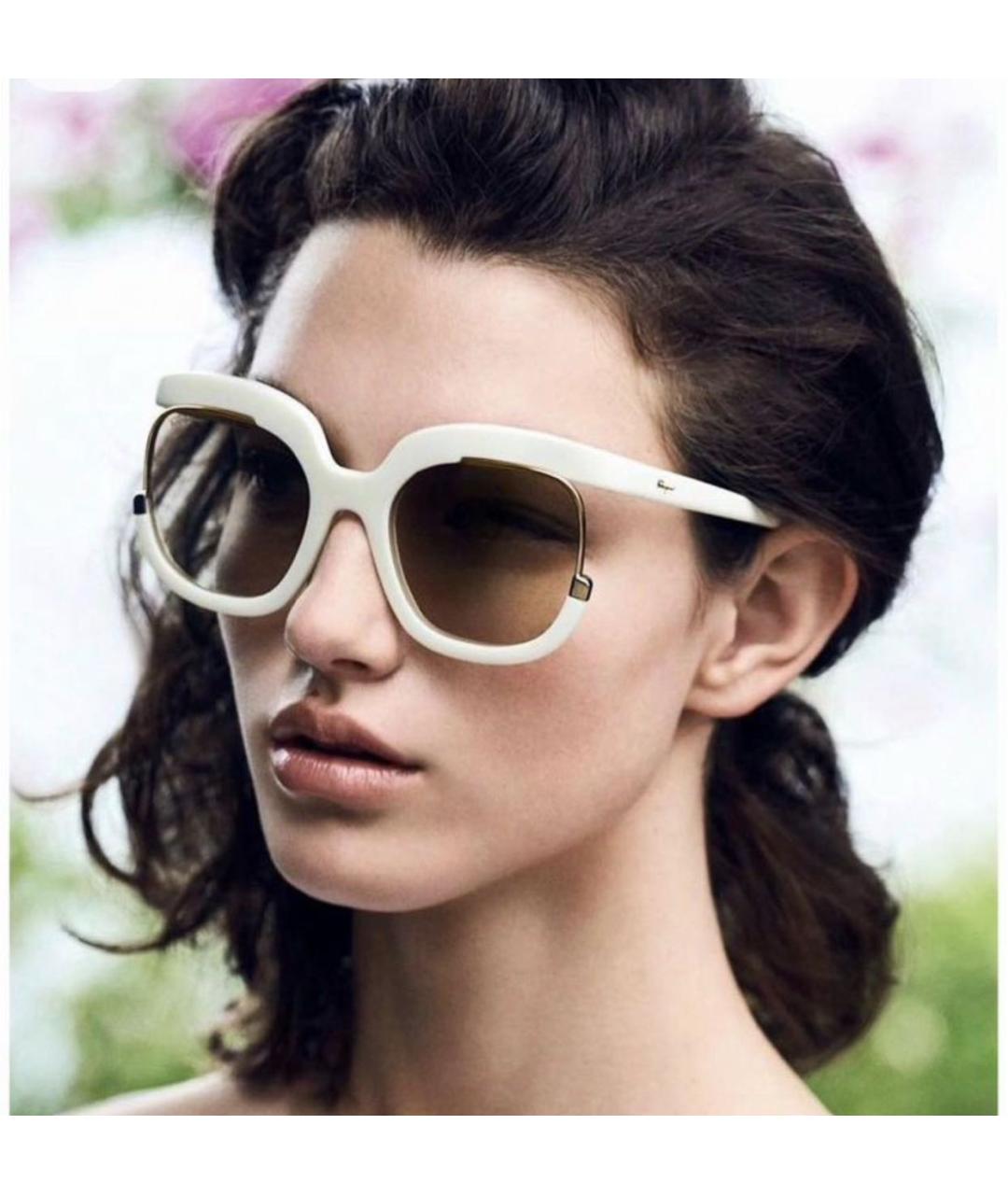 FERRAGAMO Белые пластиковые солнцезащитные очки, фото 7