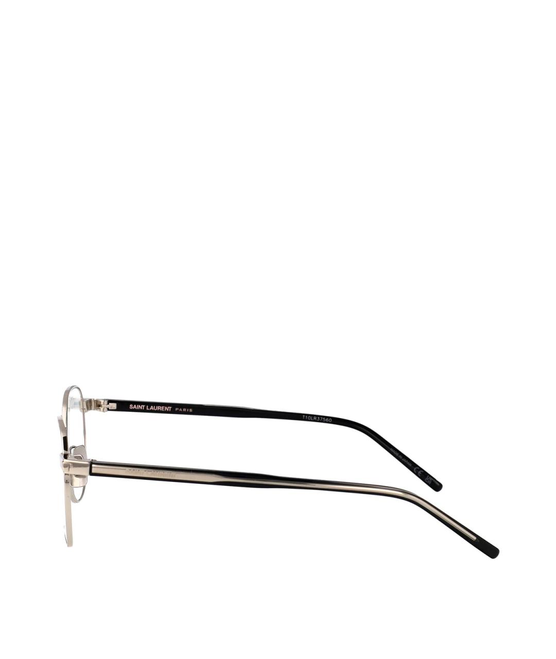 SAINT LAURENT Серебряные металлические солнцезащитные очки, фото 3