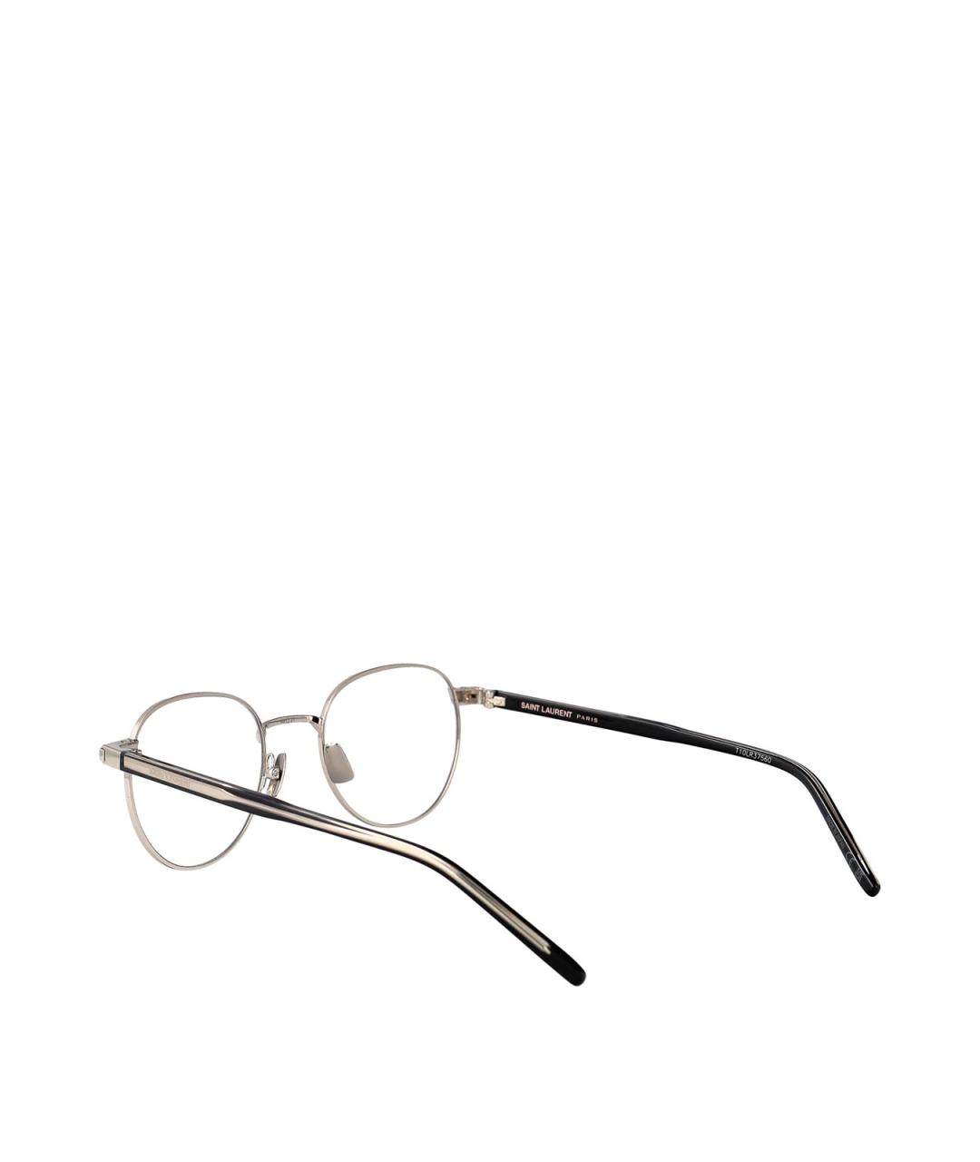 SAINT LAURENT Серебряные металлические солнцезащитные очки, фото 4