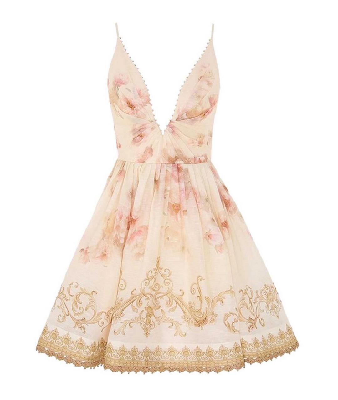 ZIMMERMANN Розовое льняное повседневное платье, фото 1