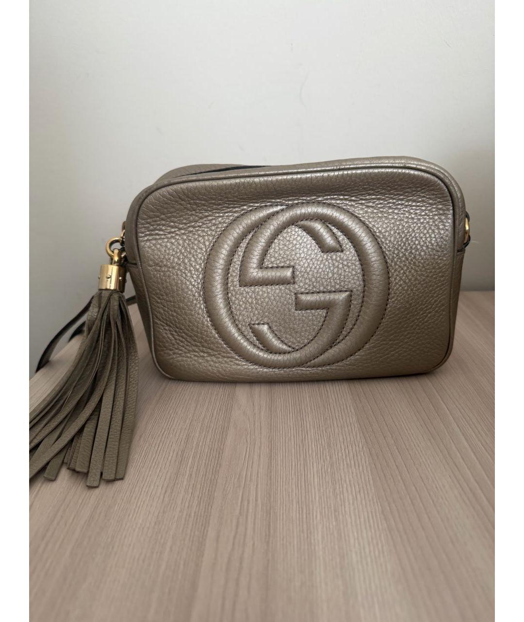 GUCCI Бежевая кожаная сумка через плечо, фото 9