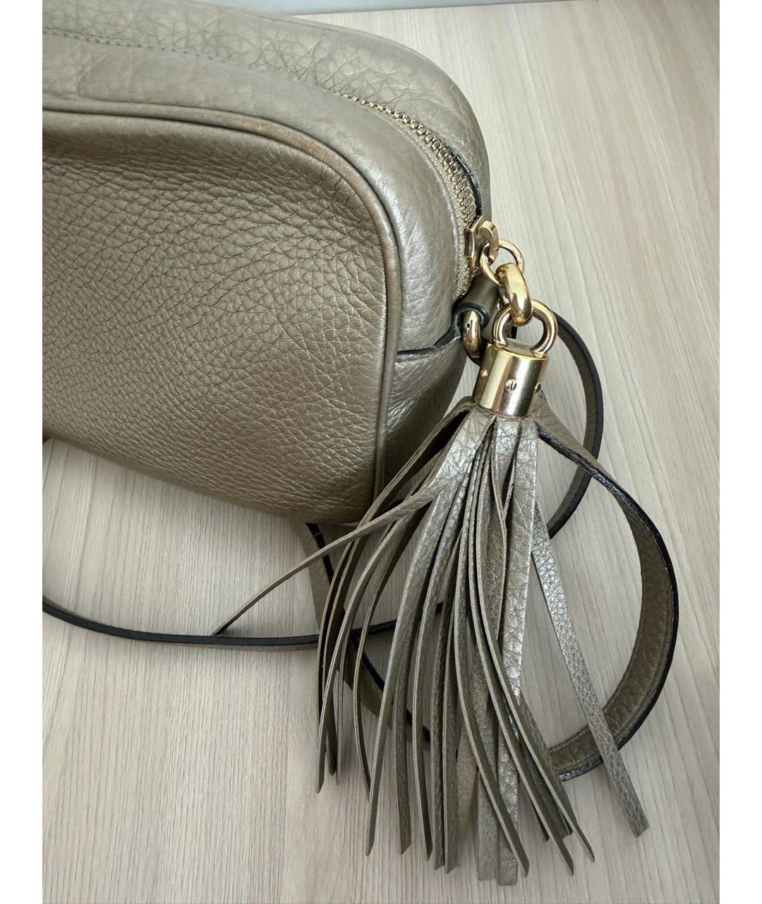 GUCCI Бежевая кожаная сумка через плечо, фото 3
