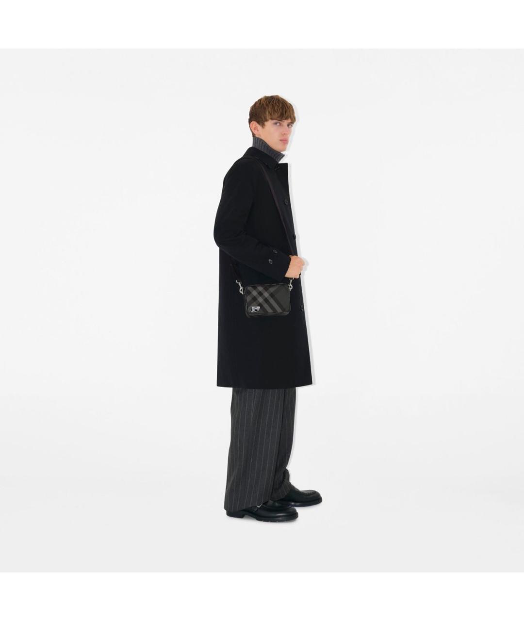BURBERRY Черная кожаная сумка на плечо, фото 4