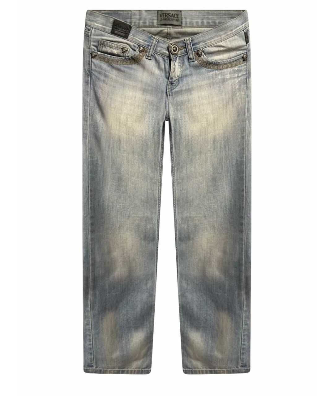 VERSACE JEANS COUTURE Голубые хлопковые прямые джинсы, фото 1