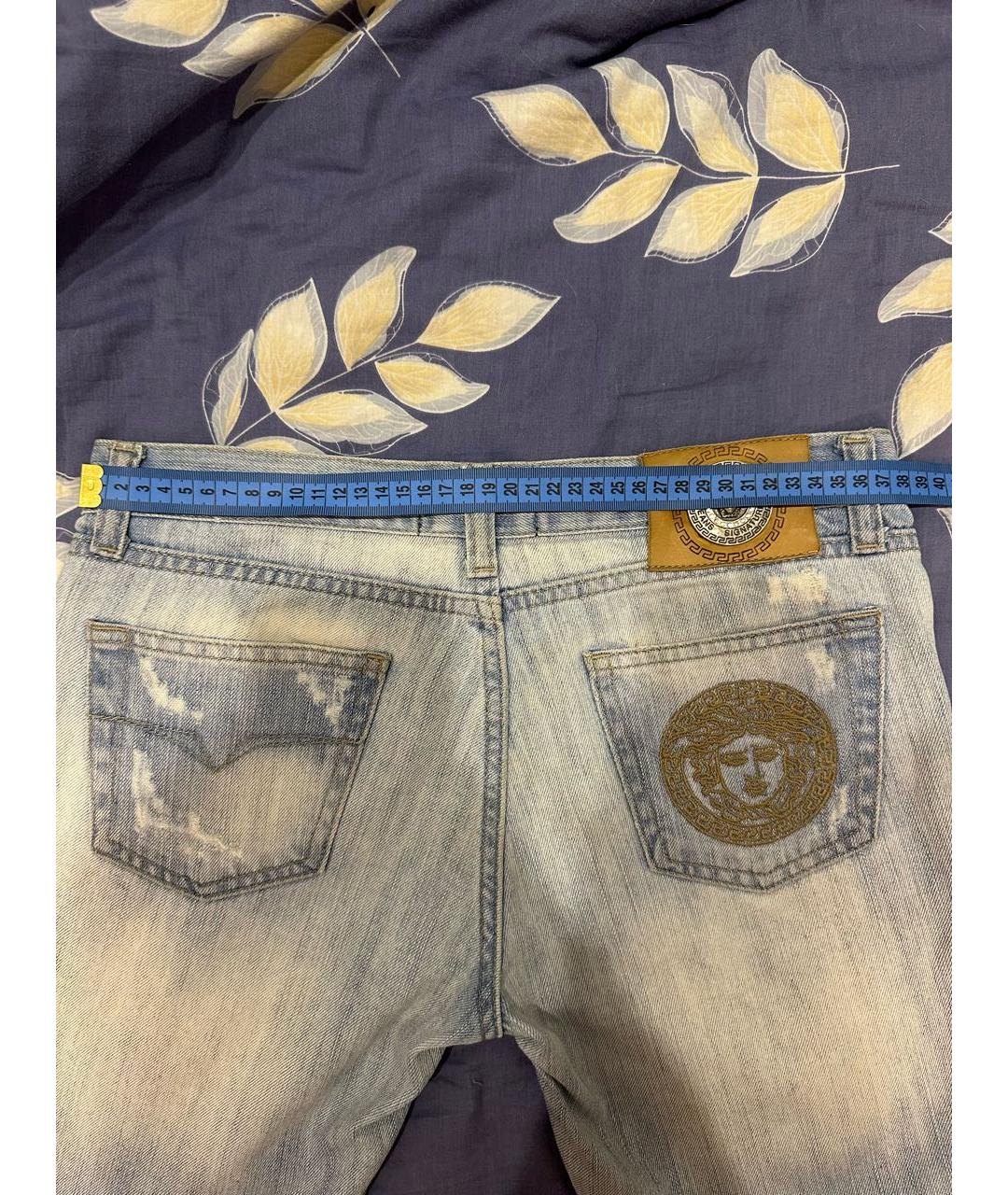VERSACE JEANS COUTURE Голубые хлопковые прямые джинсы, фото 6