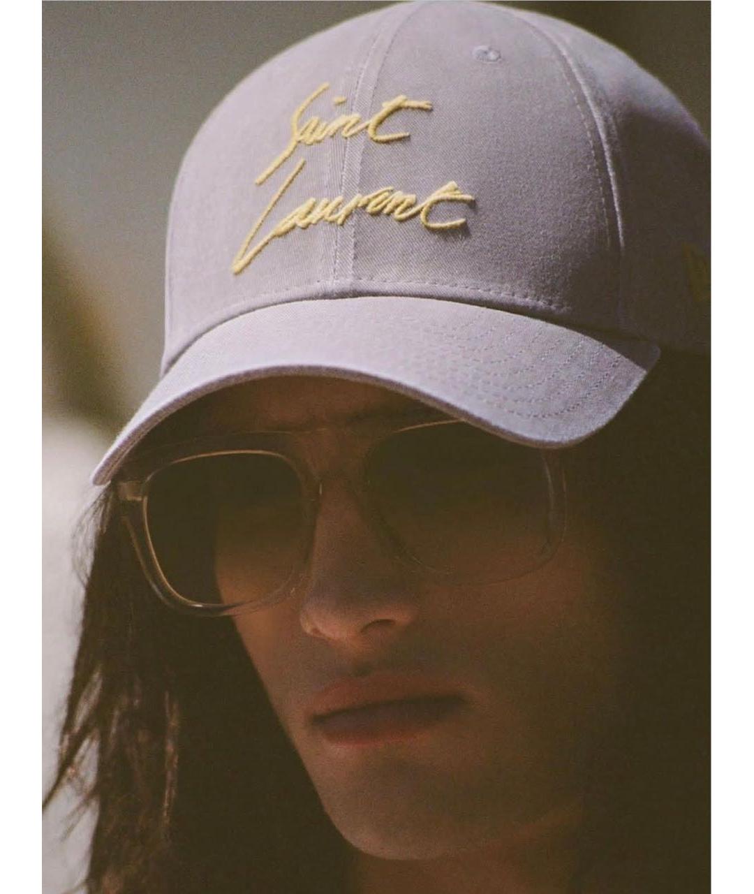 SAINT LAURENT Серая хлопковая кепка, фото 3
