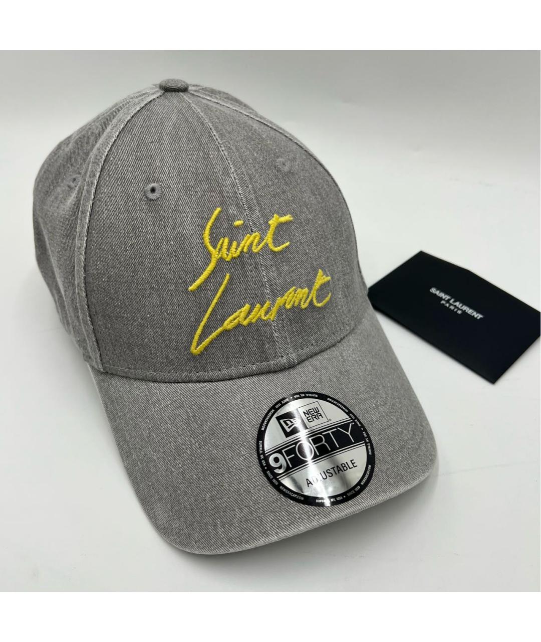 SAINT LAURENT Серая хлопковая кепка, фото 2