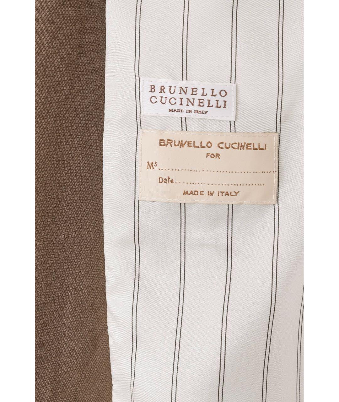 BRUNELLO CUCINELLI Коричневый вискозный пиджак, фото 5