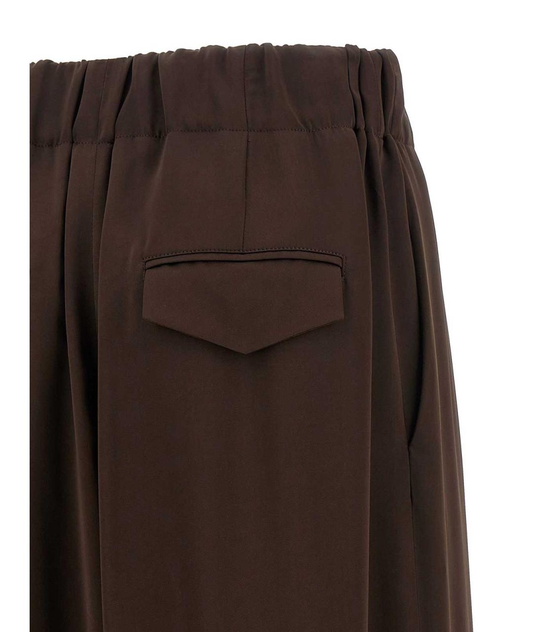 JIL SANDER Коричневые вискозные брюки широкие, фото 4