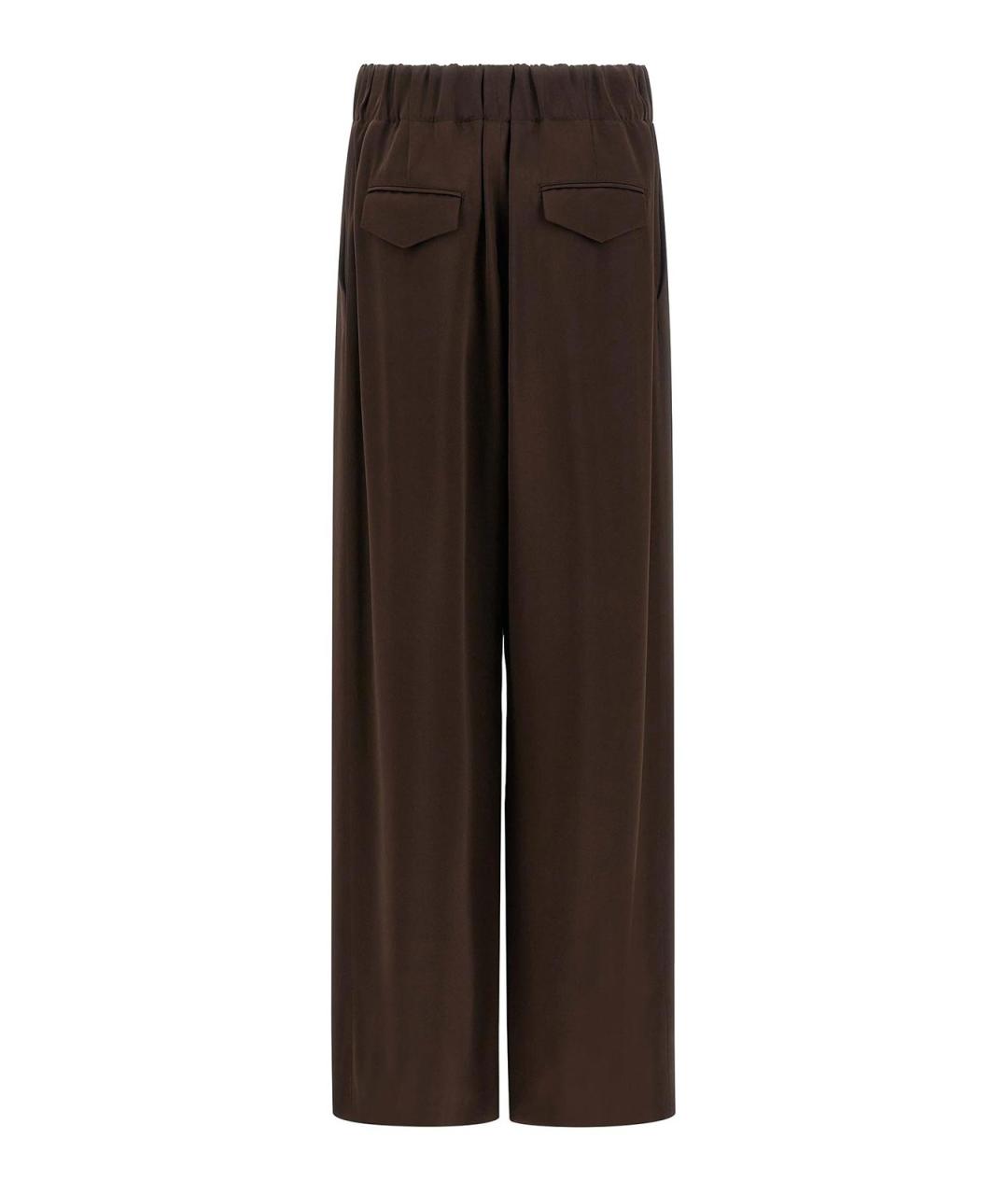 JIL SANDER Коричневые вискозные брюки широкие, фото 2