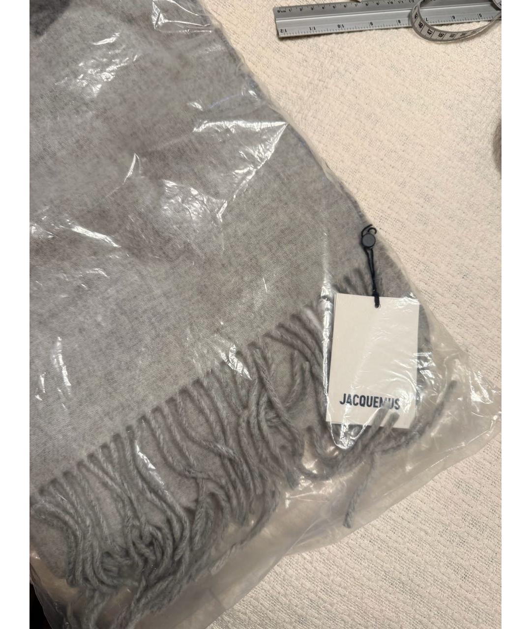 JACQUEMUS Серый шарф, фото 5