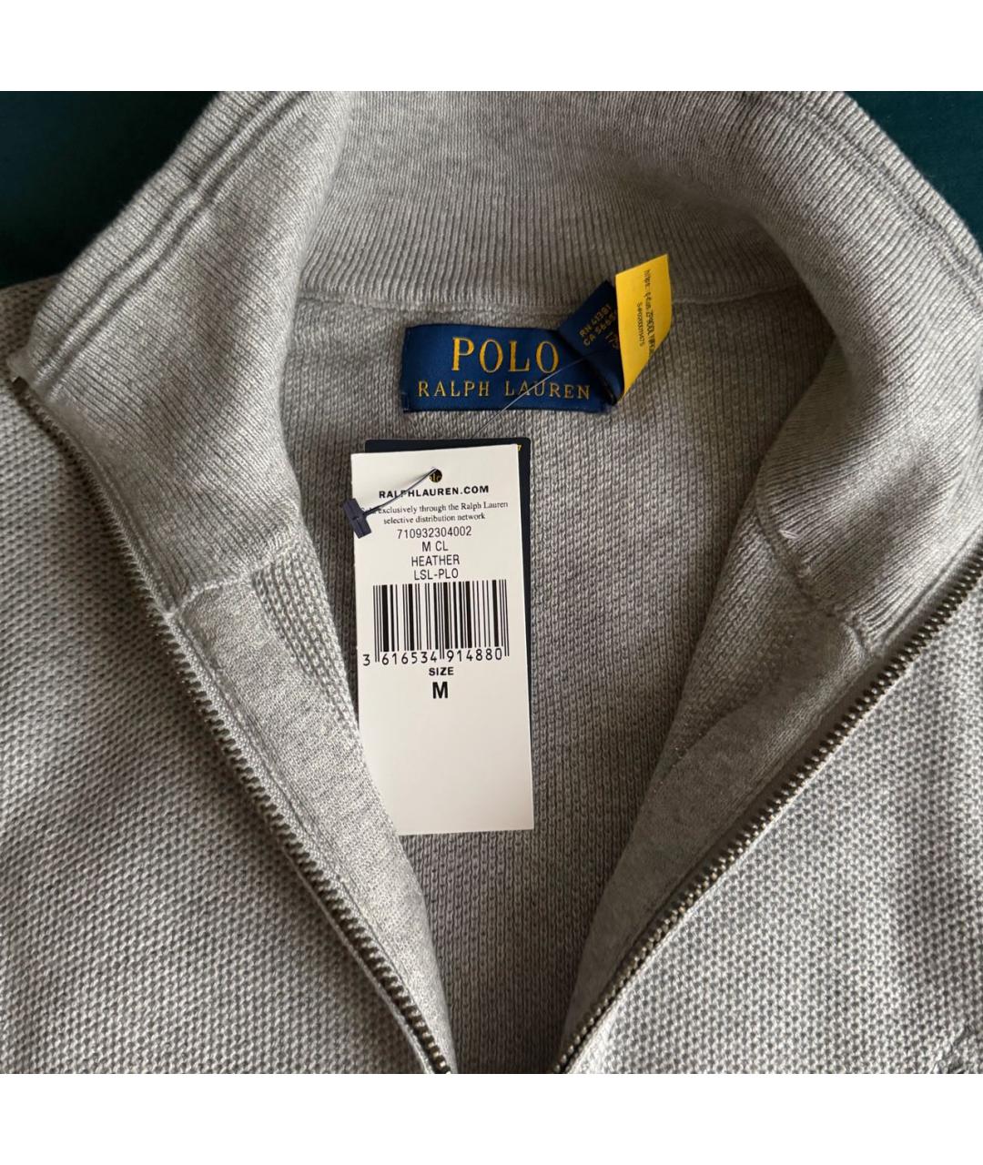 POLO RALPH LAUREN Серый хлопковый джемпер / свитер, фото 4