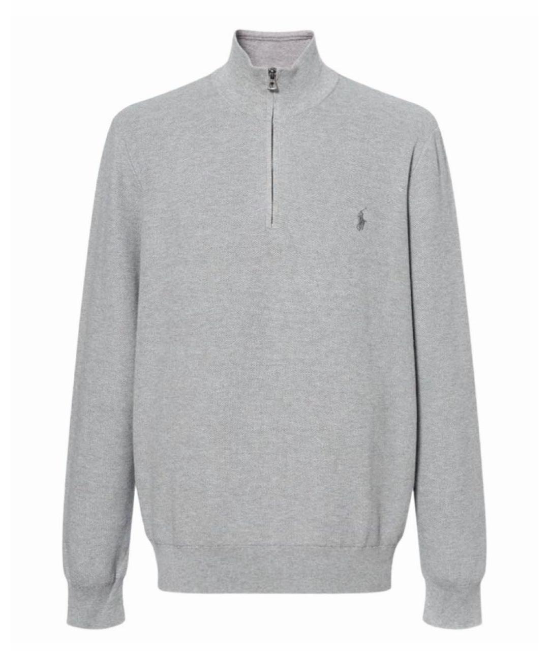 POLO RALPH LAUREN Серый хлопковый джемпер / свитер, фото 1