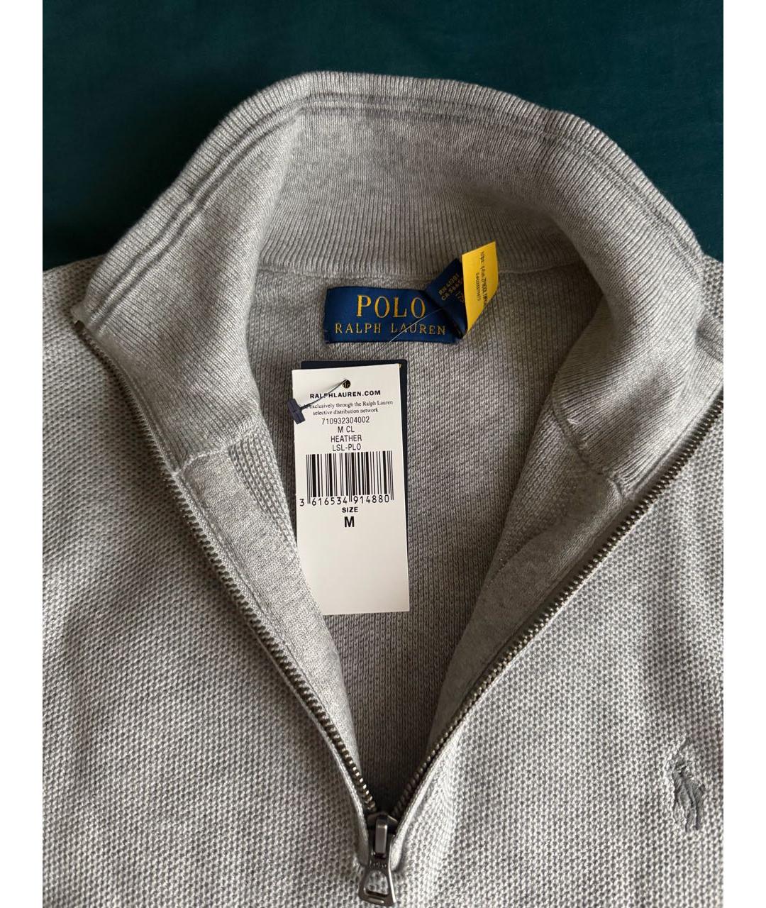 POLO RALPH LAUREN Серый хлопковый джемпер / свитер, фото 4