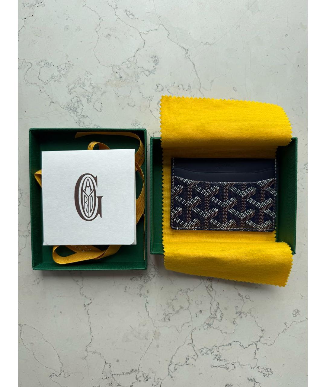 GOYARD Темно-синий кожаный кардхолдер, фото 4
