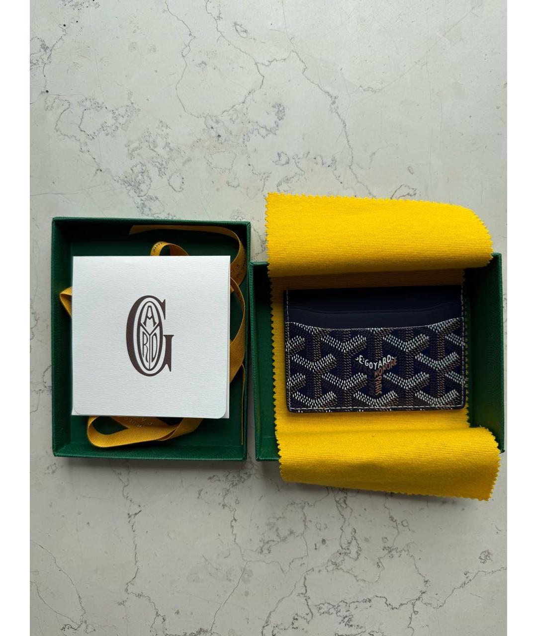 GOYARD Темно-синий кожаный кардхолдер, фото 3