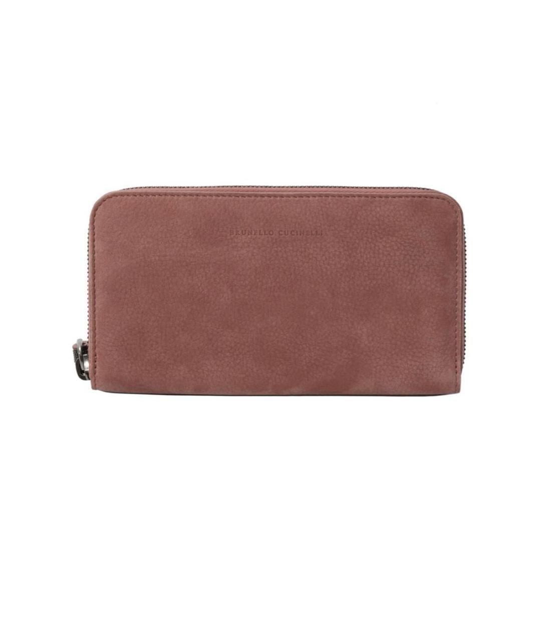 BRUNELLO CUCINELLI Розовый кожаный кошелек, фото 1
