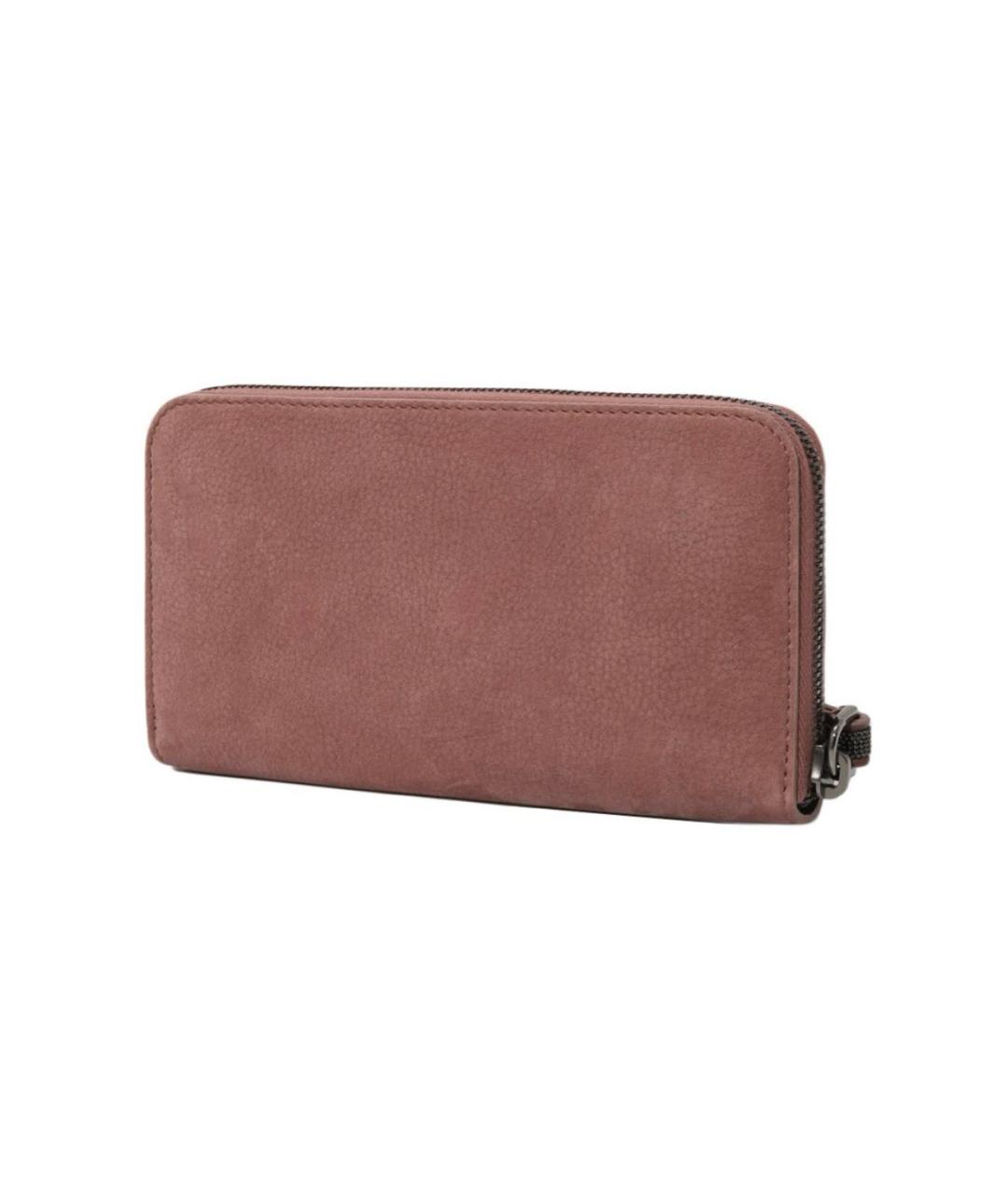 BRUNELLO CUCINELLI Розовый кожаный кошелек, фото 2