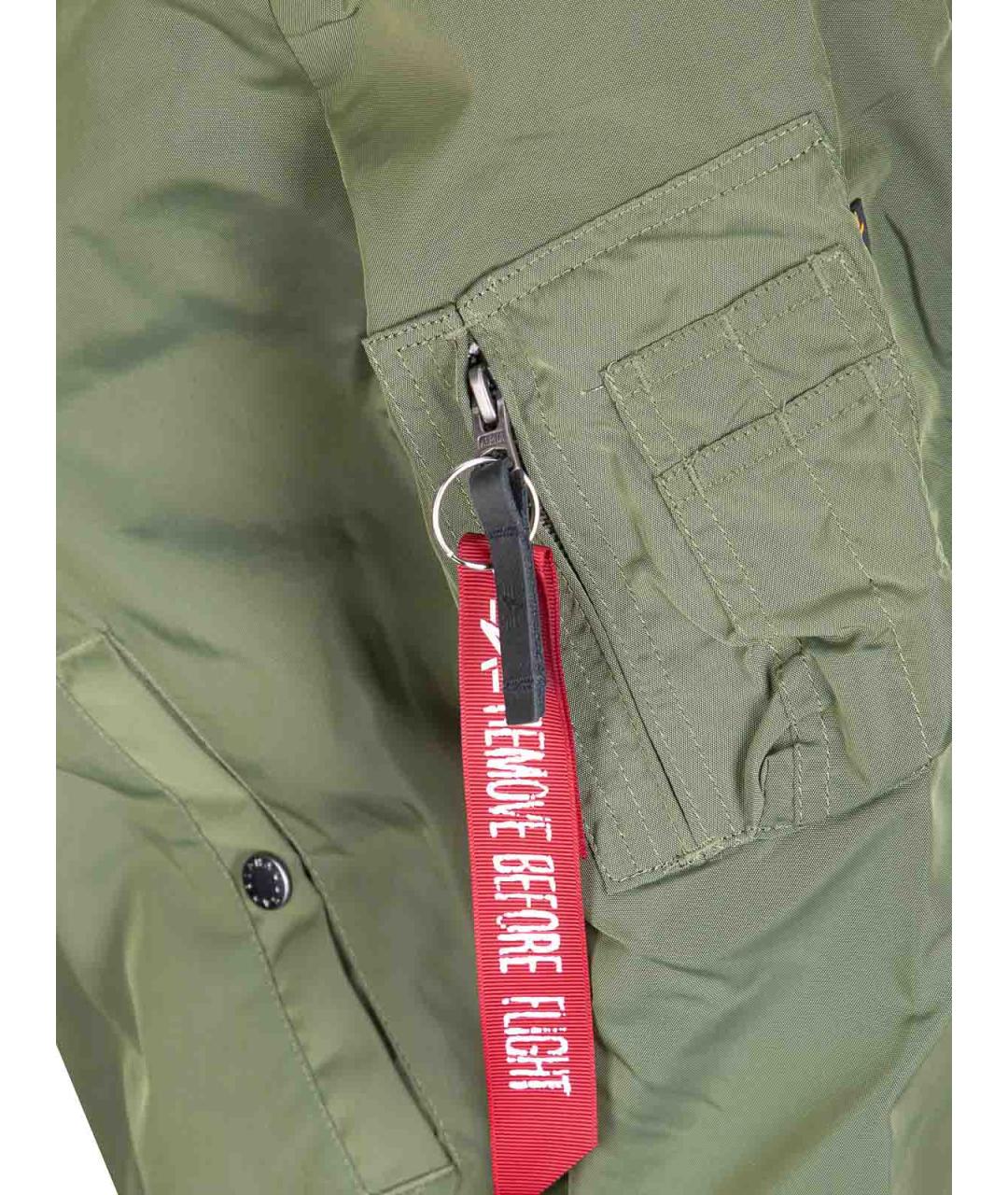 ALPHA INDUSTRIES Зеленая полиамидовая куртка, фото 3