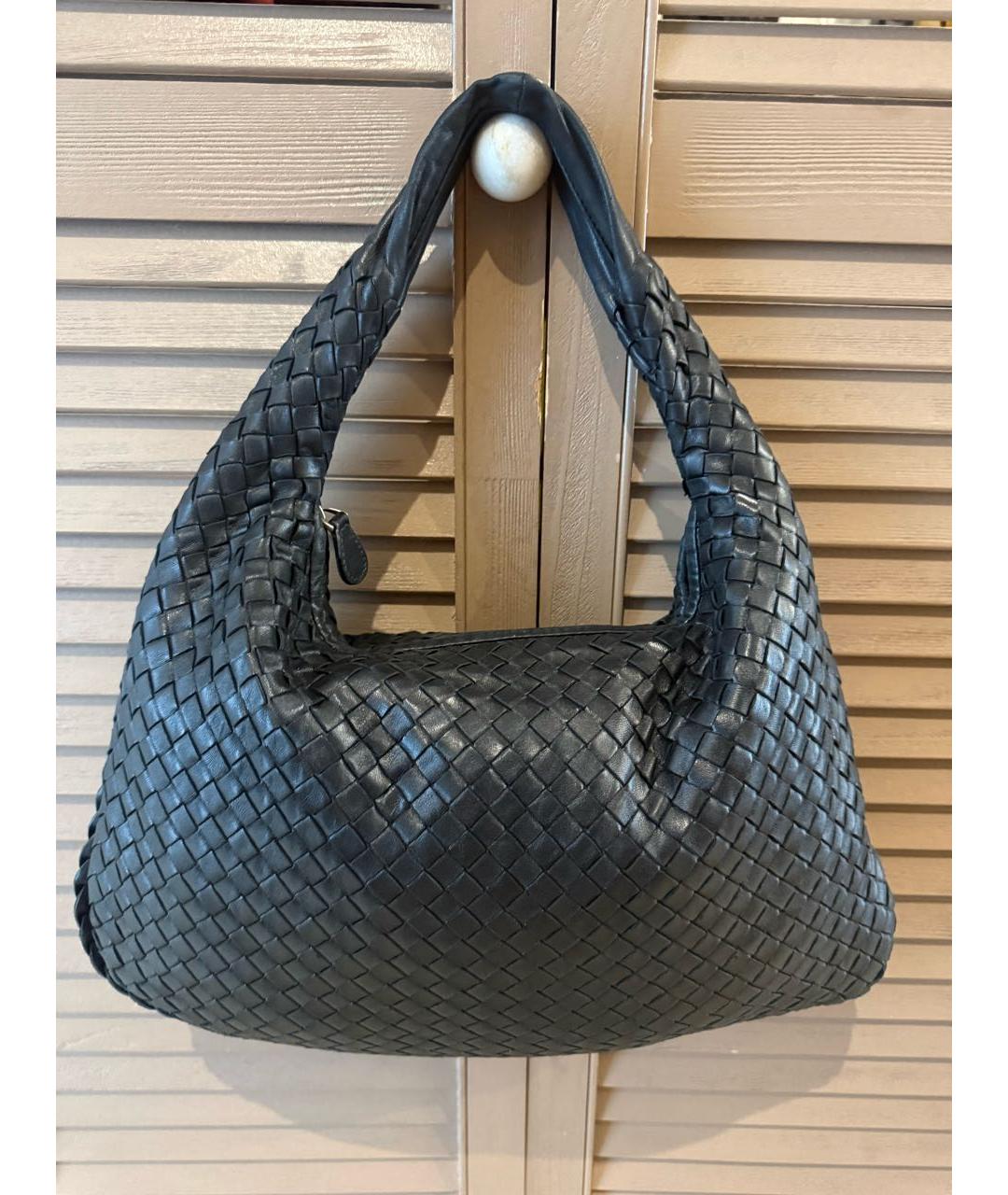 BOTTEGA VENETA Черная кожаная сумка через плечо, фото 2