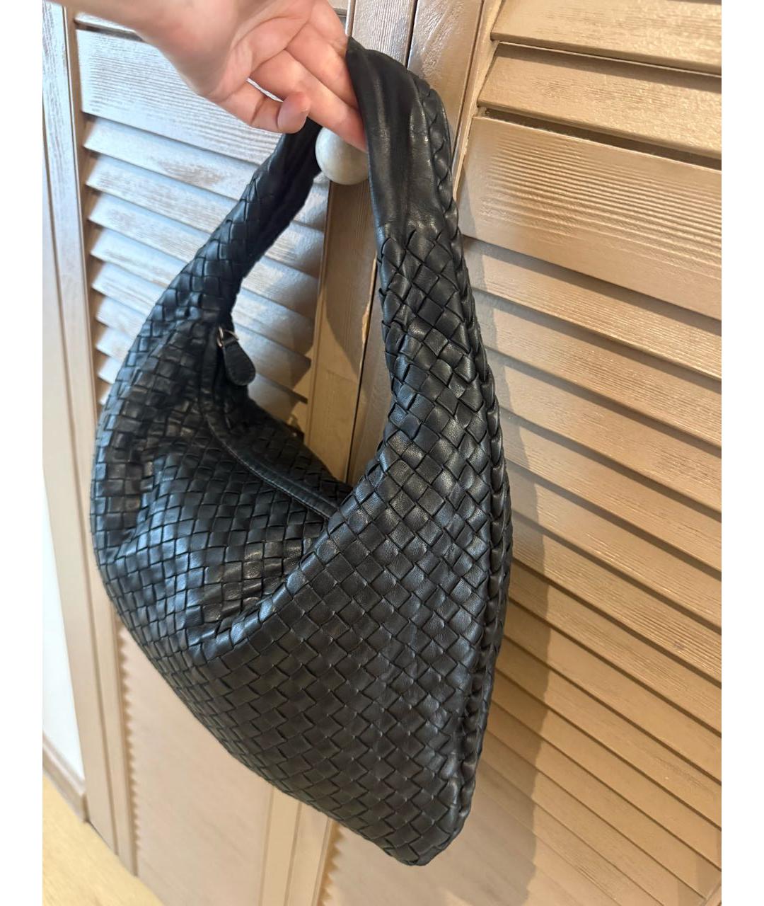 BOTTEGA VENETA Черная кожаная сумка через плечо, фото 3