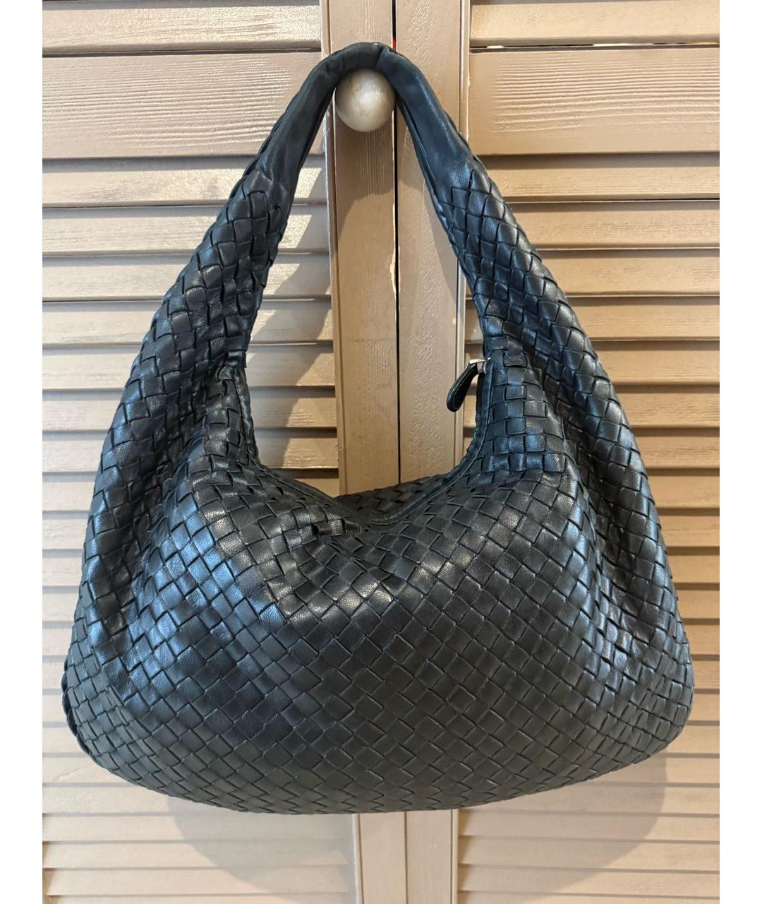 BOTTEGA VENETA Черная кожаная сумка через плечо, фото 5
