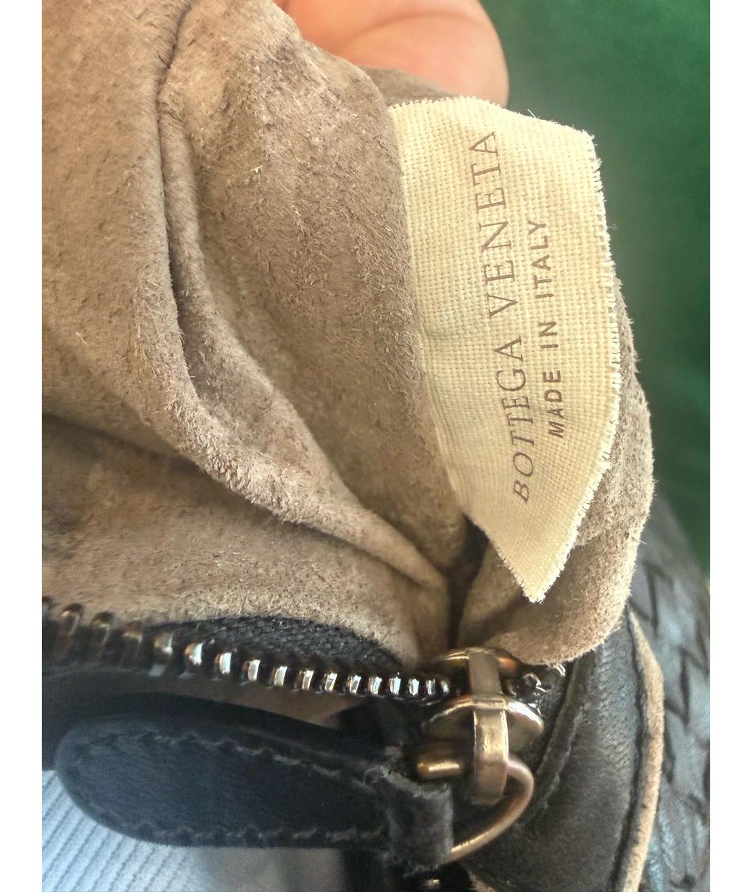 BOTTEGA VENETA Черная кожаная сумка через плечо, фото 4