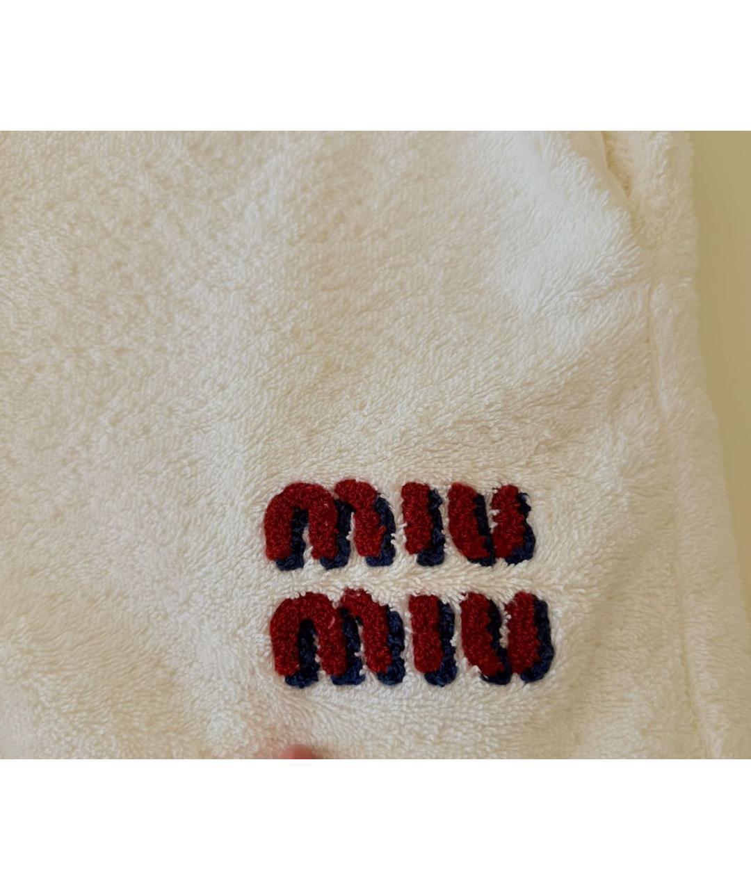 MIU MIU Белые хлопковые шорты, фото 3