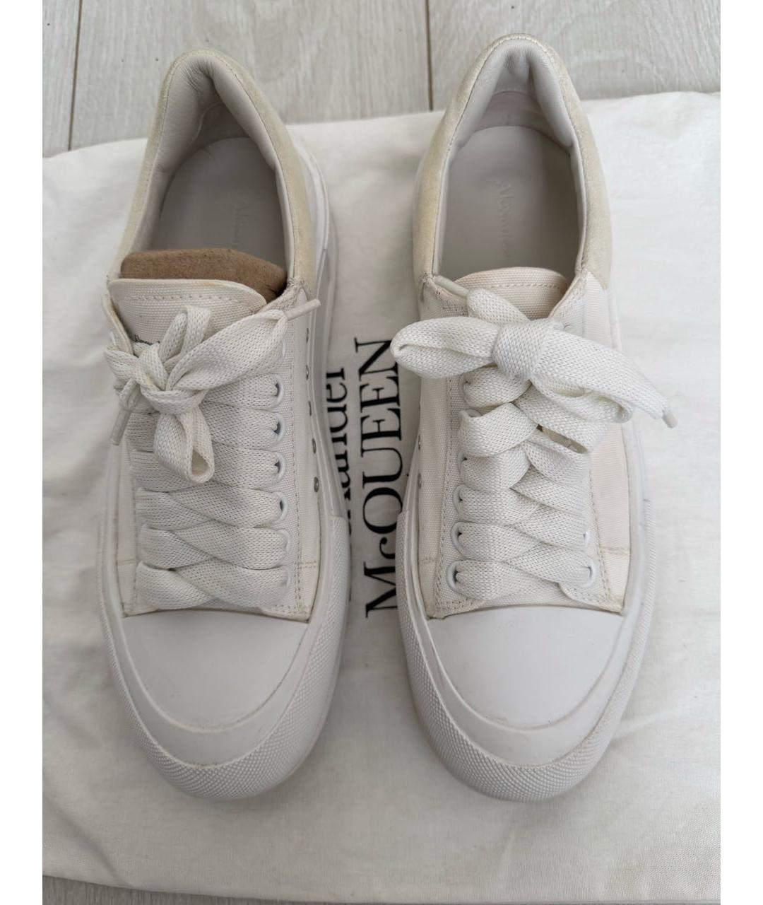ALEXANDER MCQUEEN Белые текстильные кеды, фото 2