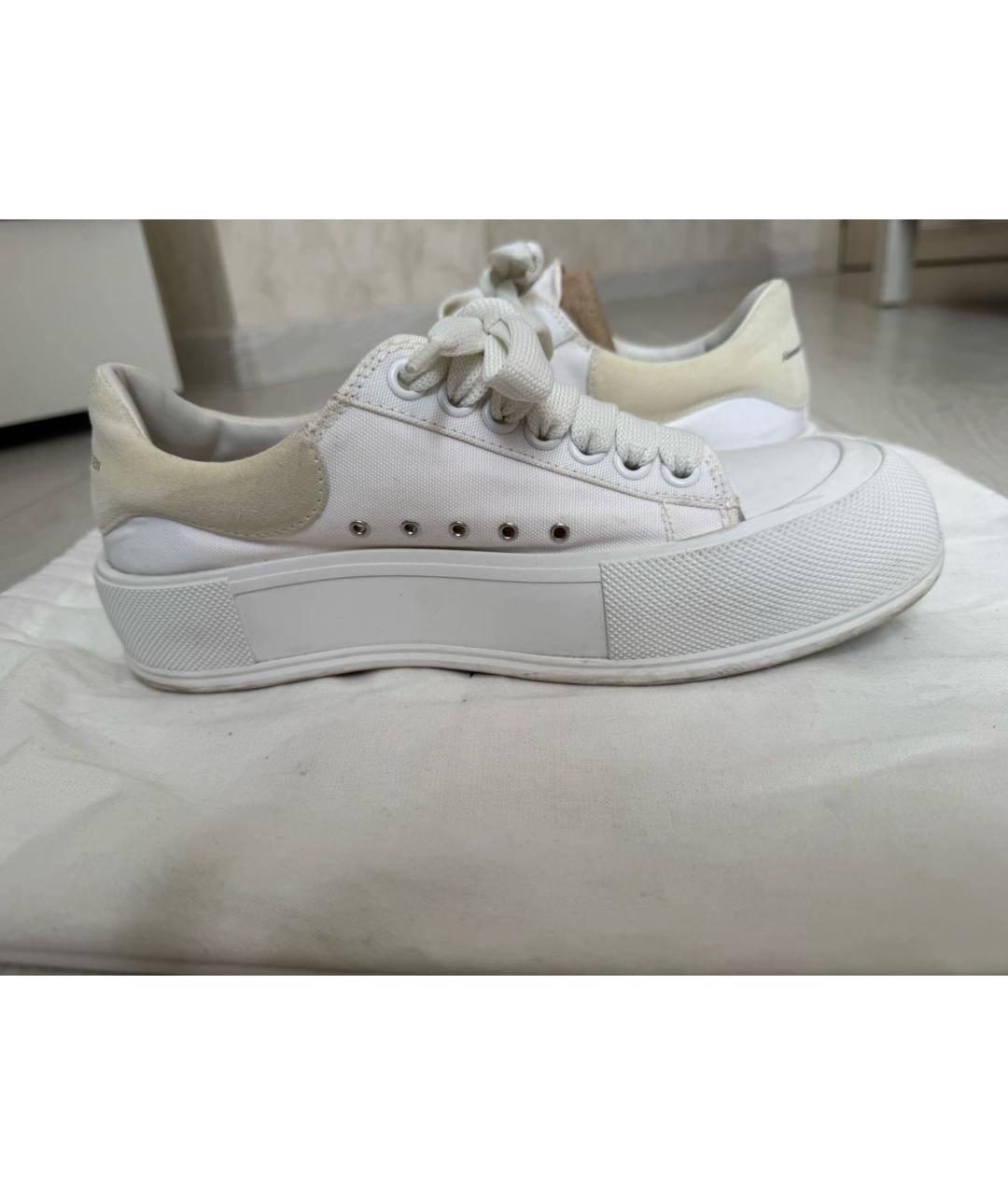 ALEXANDER MCQUEEN Белые текстильные кеды, фото 7