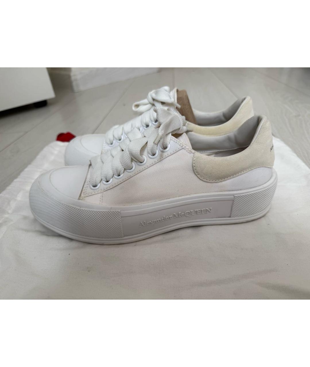 ALEXANDER MCQUEEN Белые текстильные кеды, фото 9