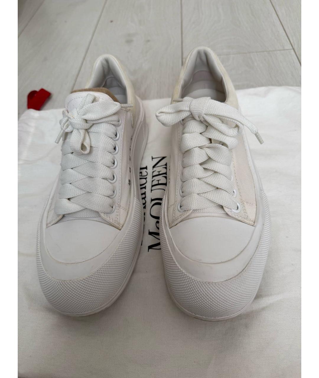 ALEXANDER MCQUEEN Белые текстильные кеды, фото 8