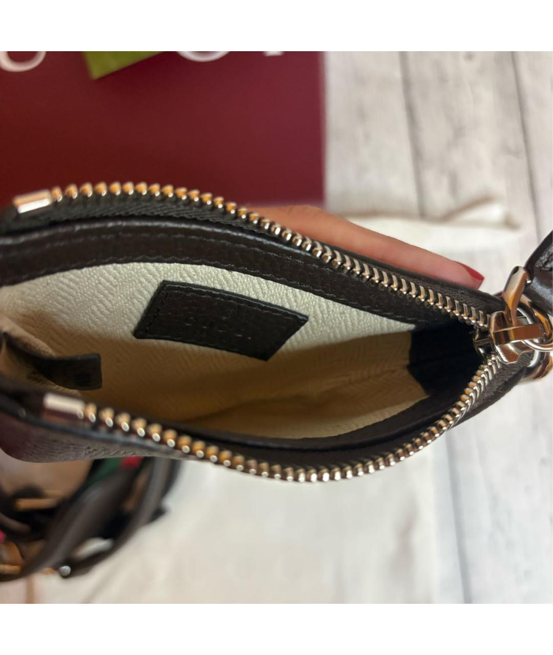 GUCCI Коричневая кожаная сумка на плечо, фото 4