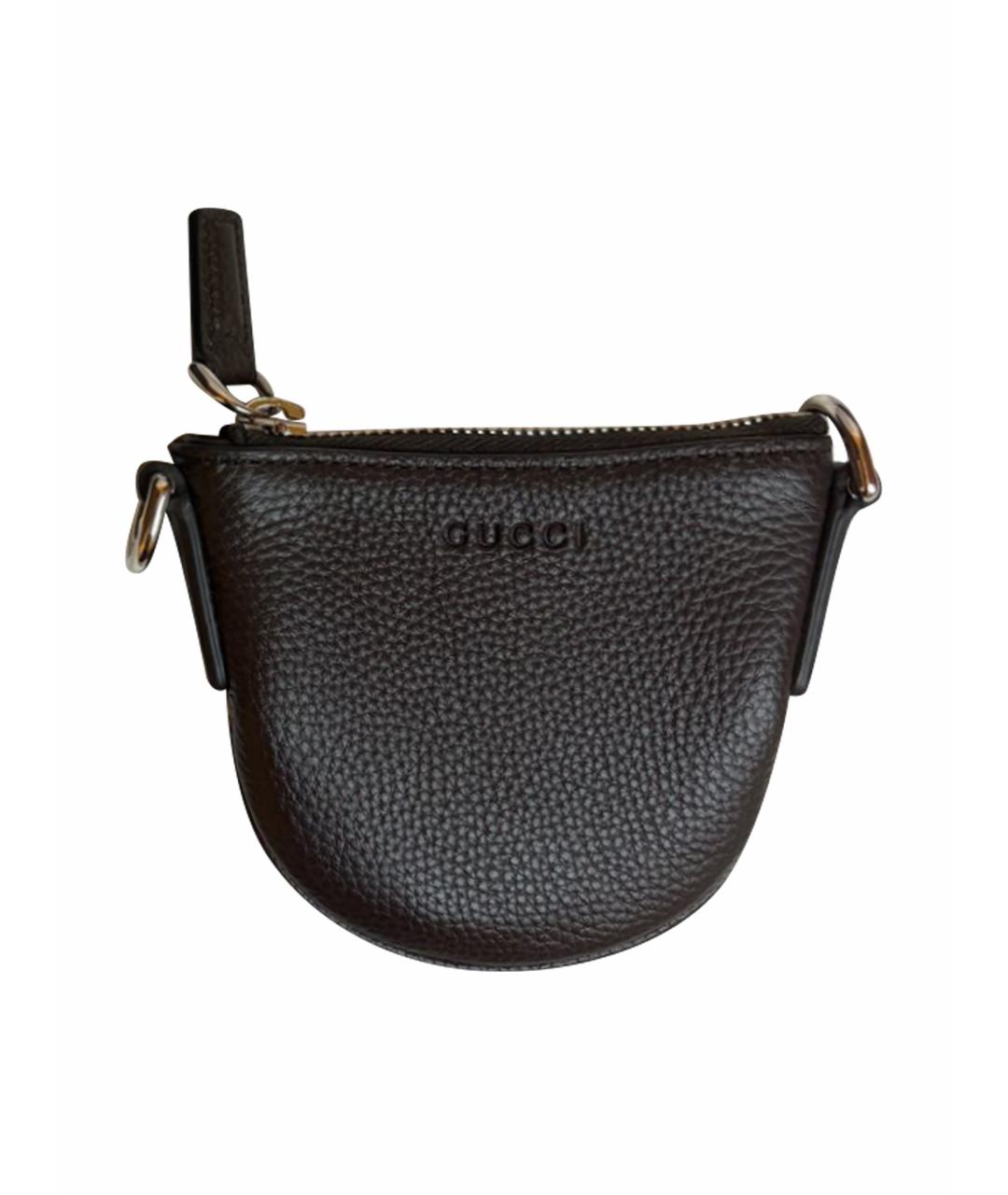 GUCCI Коричневая кожаная сумка на плечо, фото 1