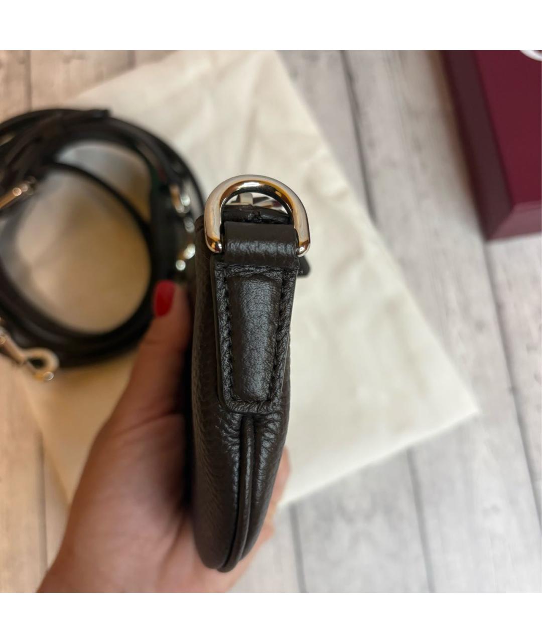 GUCCI Коричневая кожаная сумка на плечо, фото 7