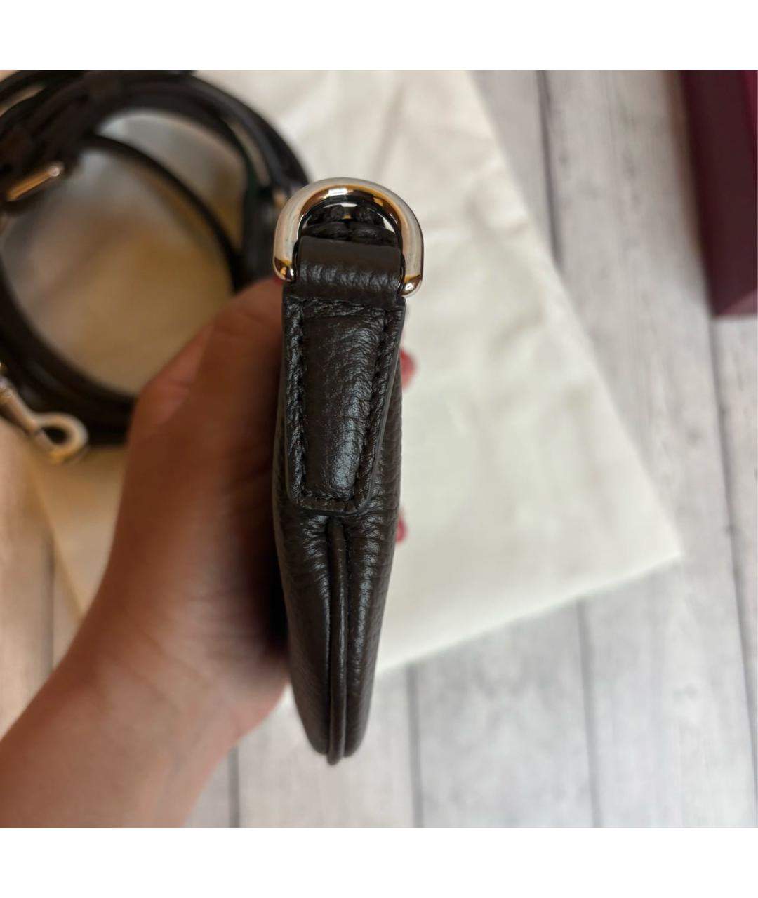GUCCI Коричневая кожаная сумка на плечо, фото 8