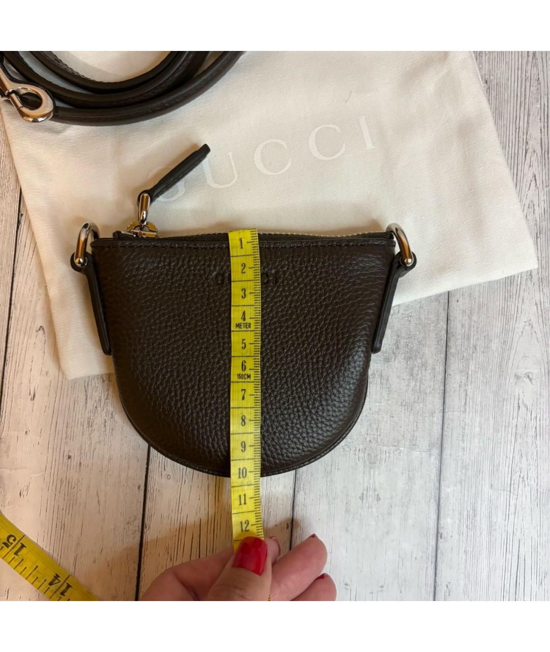 GUCCI Коричневая кожаная сумка на плечо, фото 6