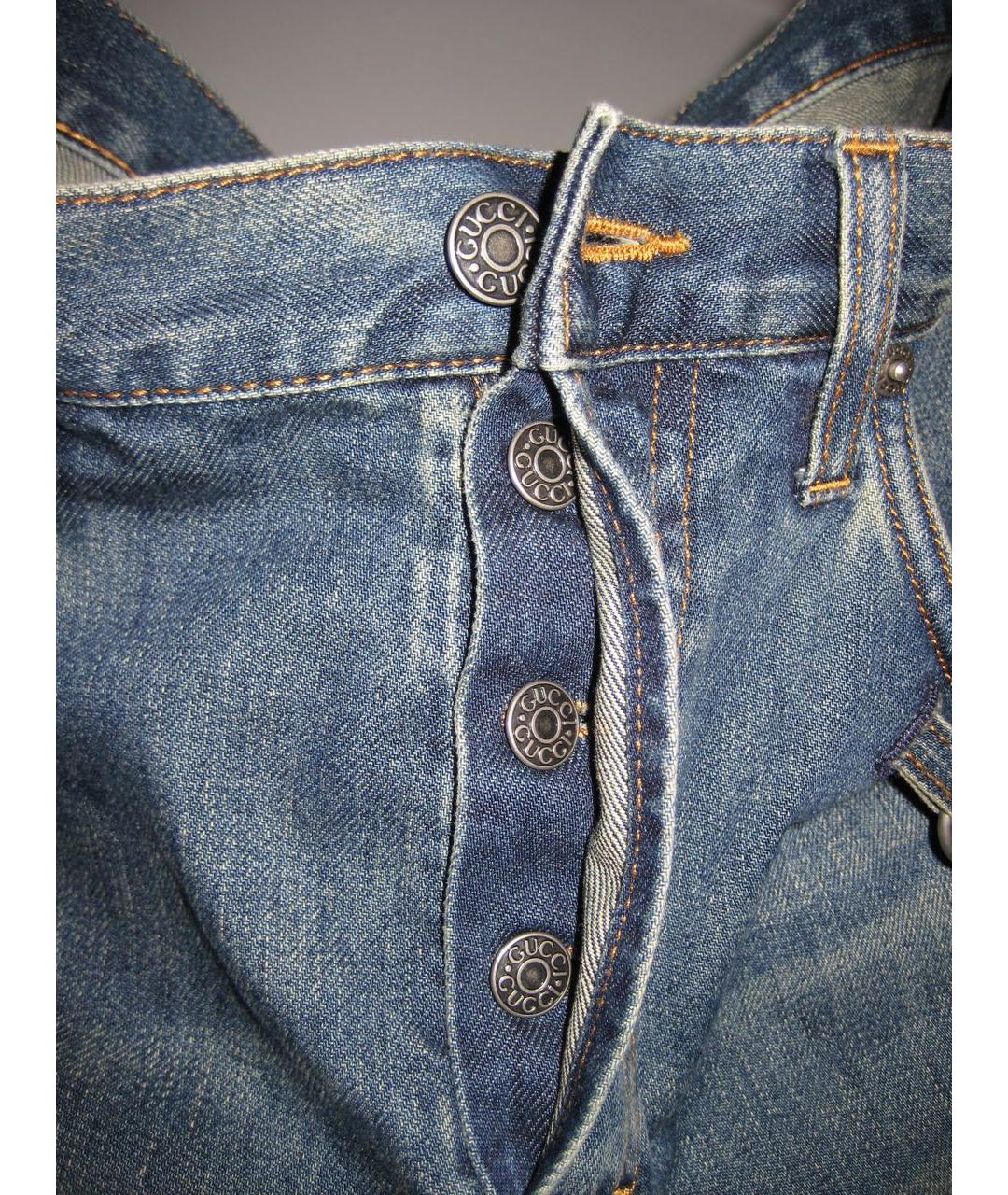 GUCCI Синие хлопковые джинсы, фото 5