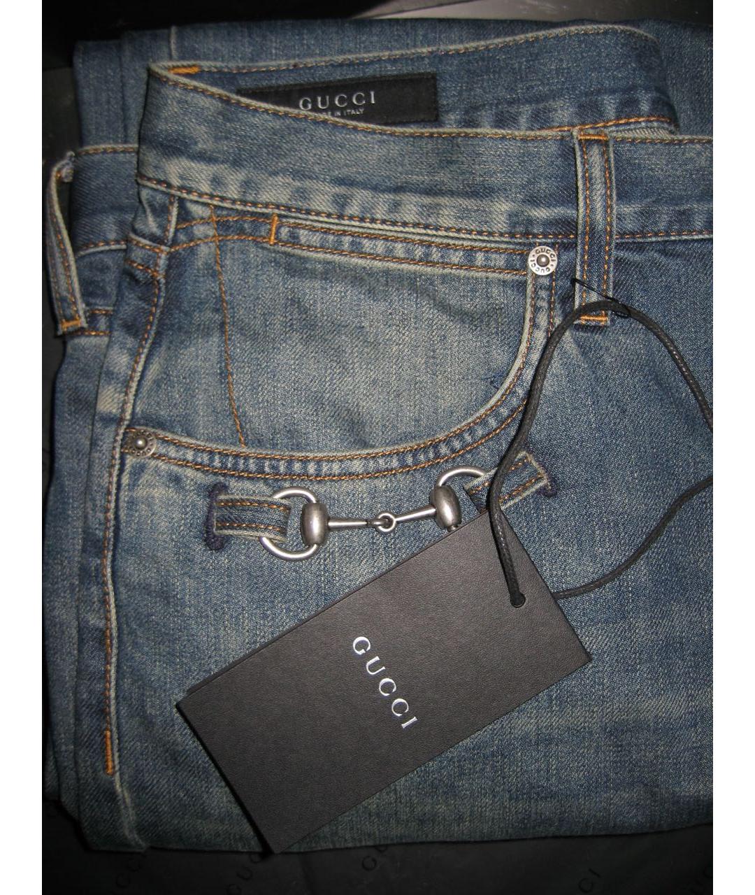 GUCCI Синие хлопковые джинсы, фото 8