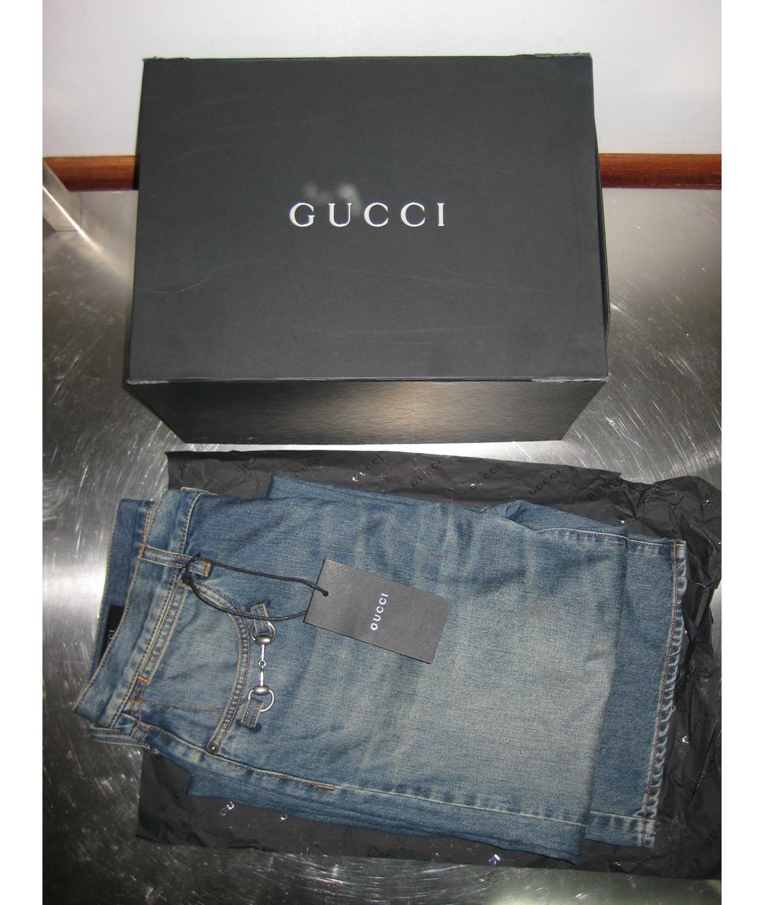 GUCCI Синие хлопковые джинсы, фото 7